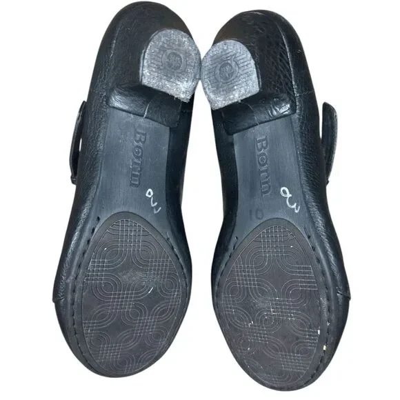 Born Black Leather Mary Jane Heels Sz: 9.5/ 41 - Picture 8 of 8